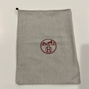 Hermes Gray Travel Bag with Drawstring Closure